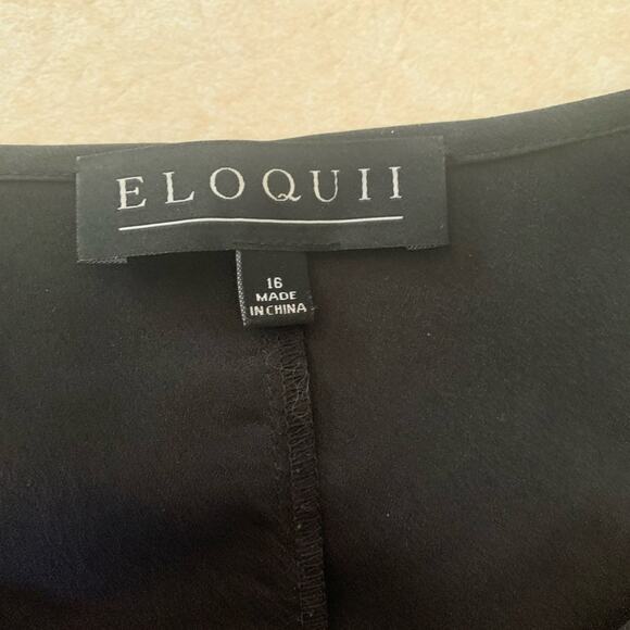 Eloquii size 16 black and gold sequin sheer shirt womans plus size cute era tour - Picture 3 of 9